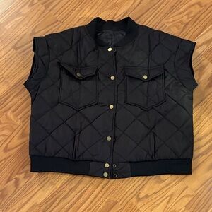 Black Quilted Women's Vest